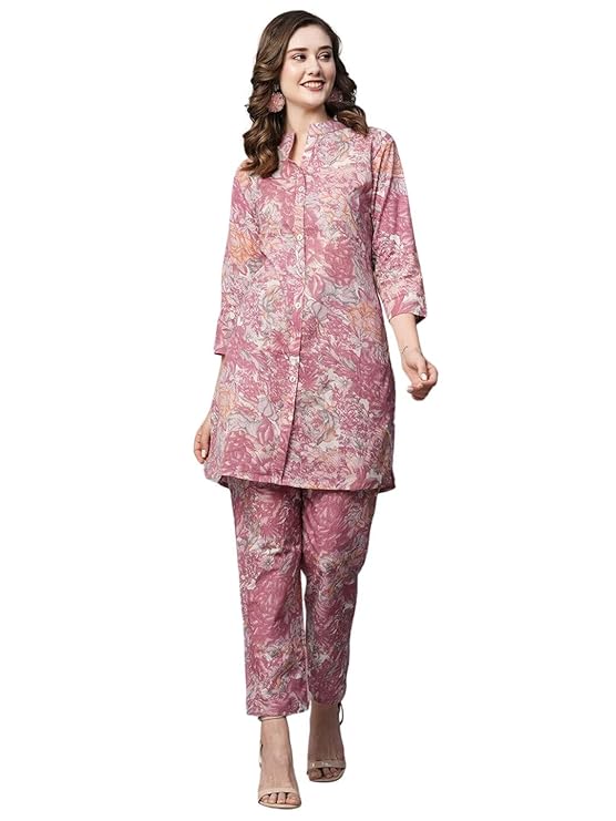 rytras Women's Cotton Printed Straight Kurta With Pant