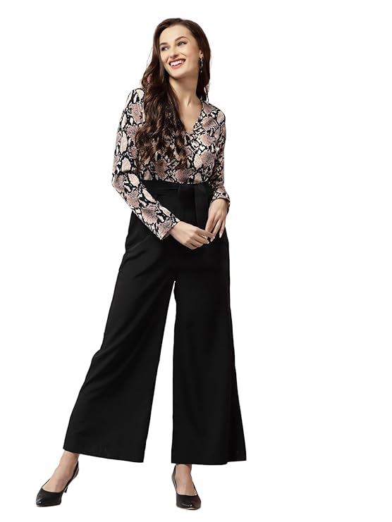 LONDON BELLY Women dress | jumpsuits for women stylish | black white floral print | geometric pattern | snake print V-neckline | blue floral | black maroon sequin jumpsuits casual formal