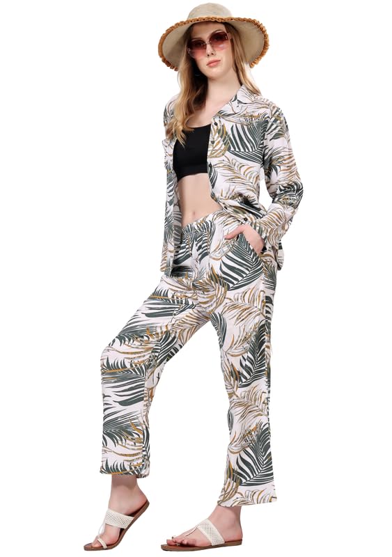 London Hills Women coords Set | co-ord Set for Women | Women Cord Sets Stylish Western | Cord Set for Women Cotton | Women Dress Cotton Set |Shirt Type Cord Set for Women