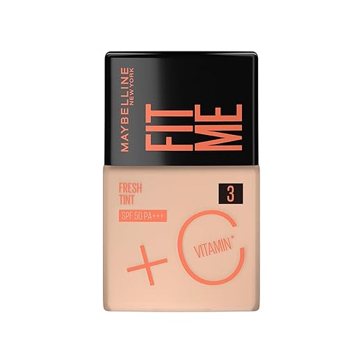 Maybelline New York Liquid Foundation, Lightweight Skin Tint With Spf 50 & Vitamin C, Natural Coverage, For Daily Use, Fit Me Fresh Tint, Shade 03, 30Ml