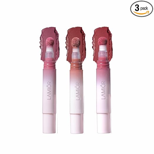 LAMIOR Blurry Fudgy Lip Tint – Combo of 3, Shade – Winter Delight | Ultra Velvety Matte | Transfer Proof & Hydrating Formula | Long-Lasting Lip Tint with Cushion Applicator | Vegan & Cruelty-Free