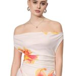 Uptownie Lite Cotton Stretchable Draped Crop Top