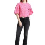 ONLY Flared Sleeve Cotton Cape Crop Top