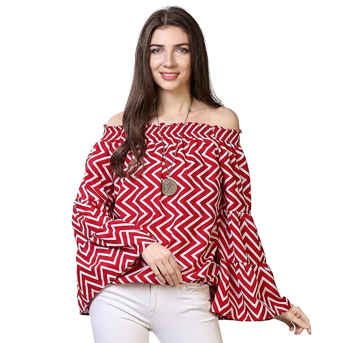 OOMPH! Women’s Crepe Off Shoulder Top