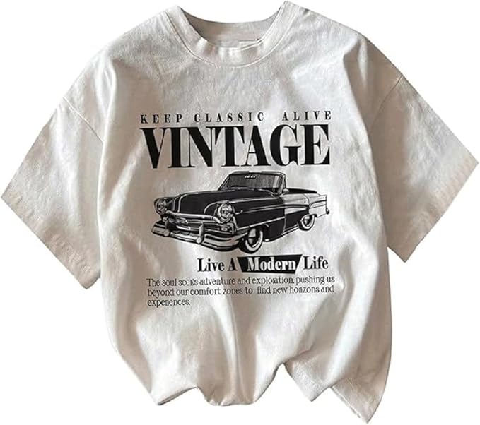 Jawdrobe Cotton Blend Oversized Fit Half Sleeve Printed Round Neck T-Shirt for Women