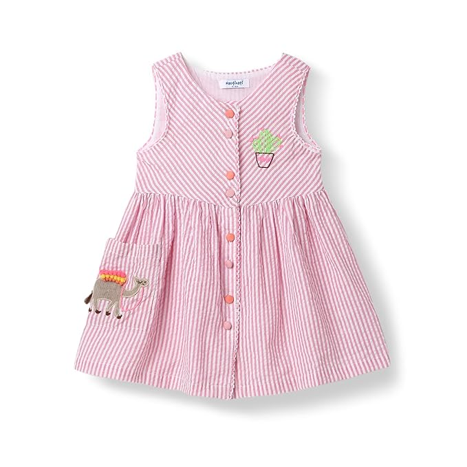 Nautinati Girls Colourful Printed Fit & Flare Cotton Dress | Age 0–3 Years