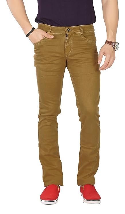 Basilio Cotton Knitted Fabric Stretchable Denim Regular Fit Mid Rise Jeans Pant for Men