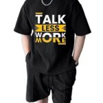 CHKOKKO Oversized Cotton Front and Back Printed Round Neck T Shirts for Men