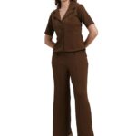 Selvia Co-ords Set for Women|Lycra Shirt and Trouser Set|Casual Co-ords Set for Women|Two Piece Co-ord Set|Office Wear Co-ords Set