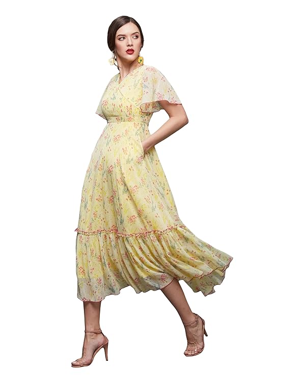 Miss Chase Women’s V Neck Maxi Dress