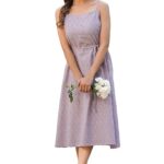 Janasya Women's Lavender Pure Cotton Floral Printed A-line Dress