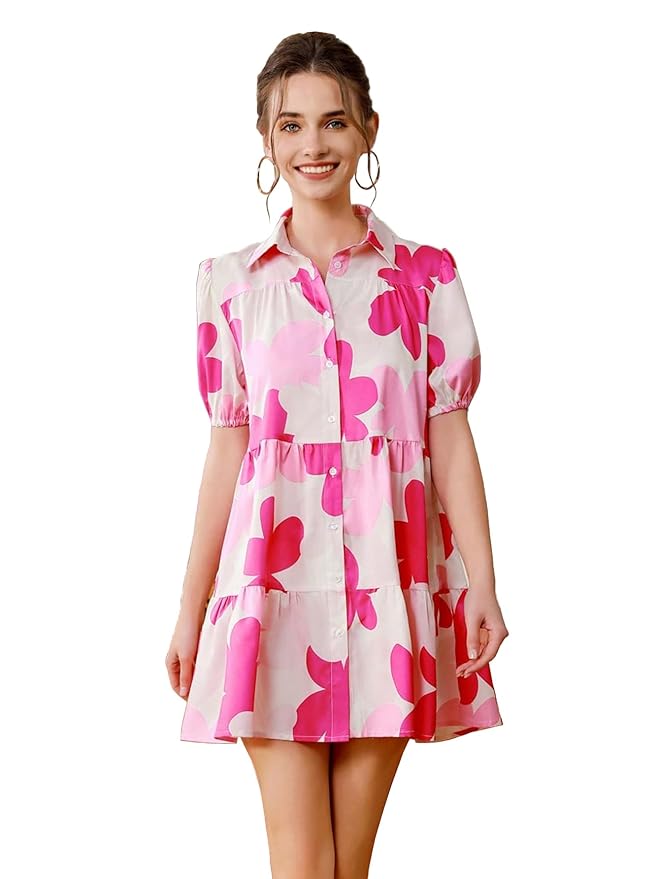 TADKEE Women’s Cotton Blend Classic Above The Knee Casual Dress