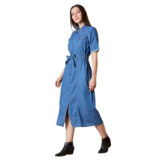 Dream of Glory Inc. Women’s Knee-Length Denim Dress