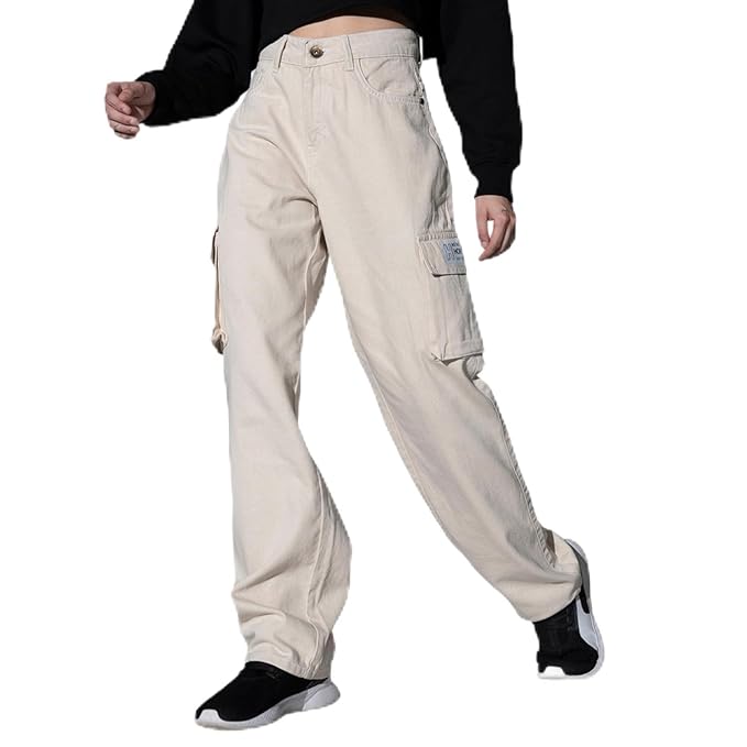 Hubberholme Women's Dad Fit Cargo Jeans