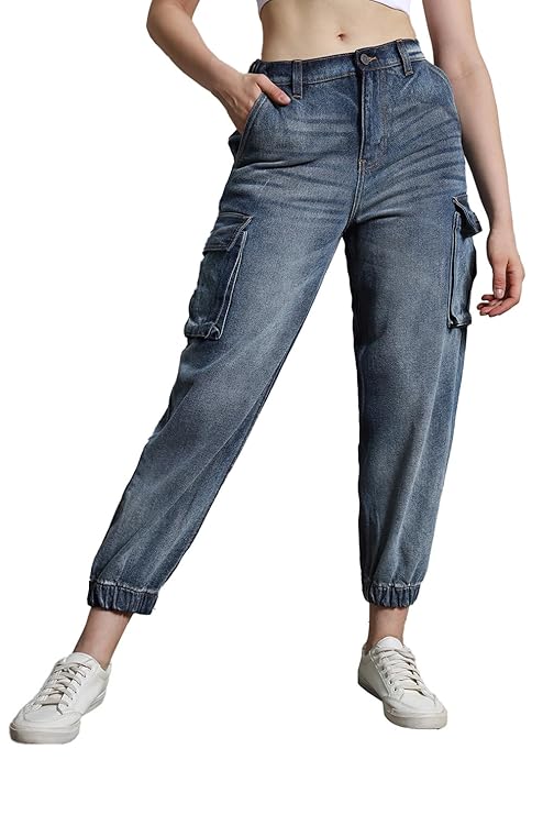 Hubberholme Women Blue Summer Cotton Relaxed Fit Jeans