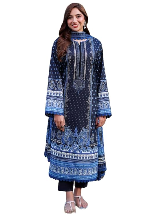 GoSriKi Women’s Rayon Viscose Printed Straight Pakistani Suits for Women Kurta Set