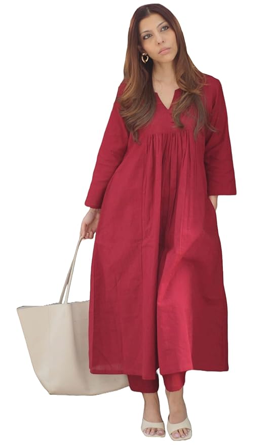 GoSriKi Women’s Rayon Viscose Ethnic Co-Ord Set | Kurta Pant Set | Kurta Palazzo Set | Stylish Cotton Suit Set for Women, Festival Coord Set