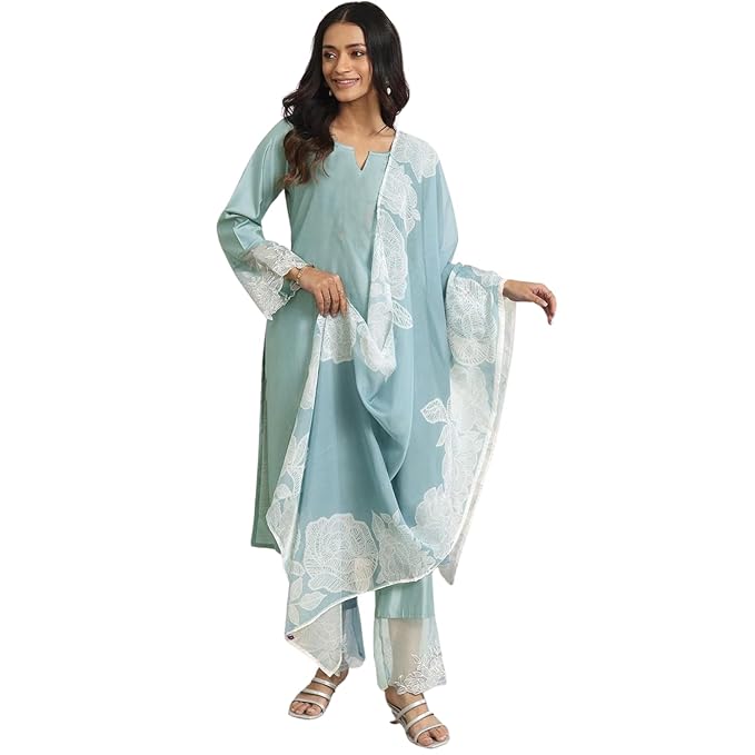 SHIENZY Women’s Embroidered Kurta Set with Dupatta || Elegant Floral Suit Set for Women || Ethnic Wear for Girls || Stylish Kurti Pant Set with Dupatta (1672)