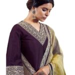 SIRIL Women's Cotton Blend Embroidery Straight Kurta Pant with Dupatta Set