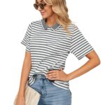 Mack Jonney Women's Striped Cotton Rich Polo T Shirt | Collar Tshirts | Half Sleeves | Stripe-Regular Fit-MACK640589