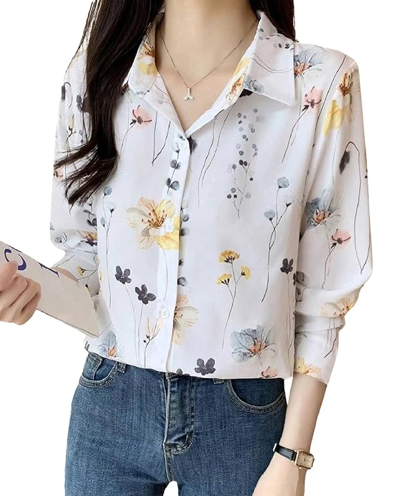 TOPLOT Women’s Floral Regular Fit Shirt