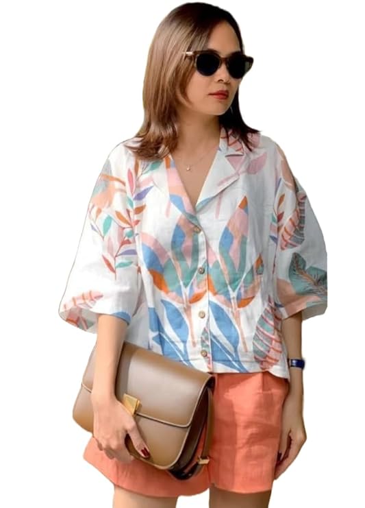 ANNI DESIGNER Women’s Tunics Tops Rayon Viscose Printed Short Shirt for Women | Regular | Formal |Party Western Stylish| Trendy |Fancy Shirts for Women | Casual |Printed Shirt.