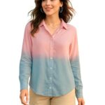 Maaesa Women Tie-Dye Spread Collar Casual Regular Fit Rayon Full Sleeve Shirt