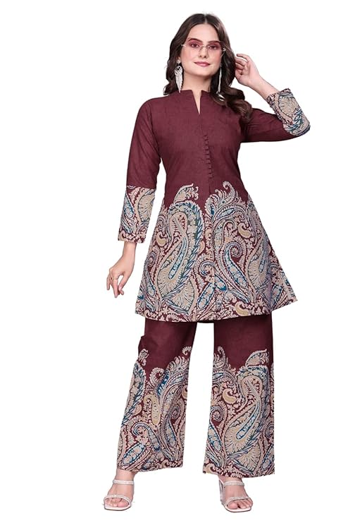 SWORNY FASHION Women’s Paisley Print | Elegant Ethnic Set | Co-ord for Festive, Office & Casual