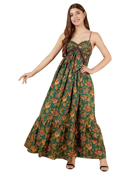 COTLAND Fashions Jaipuri Heritage Style Sleeveless Dress for Women