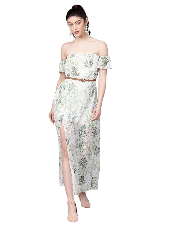 Sassafras Georgette Off Shoulder Maxi