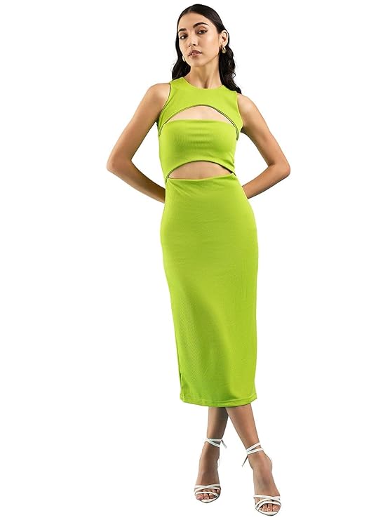 Uptownie Lite Women’s Stretchable Ribbed Bandage Midi Dress