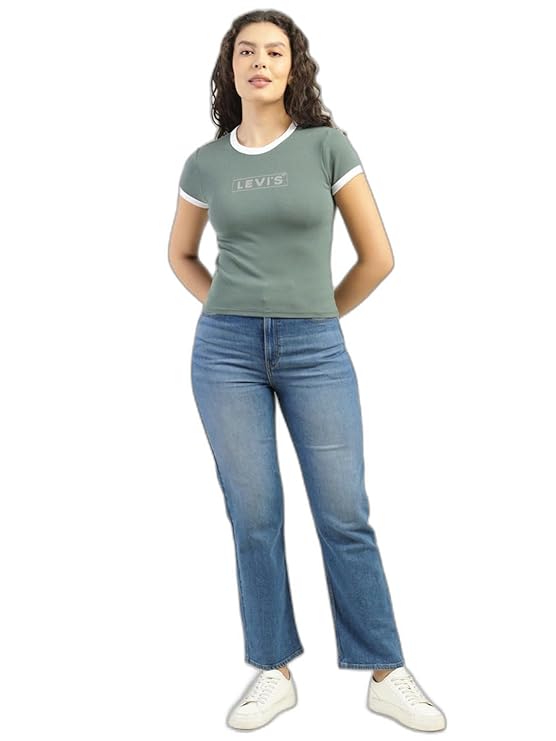 Levi’s Women’s High Rise Ribcage Slim Straight Fit Light Blue Jeans