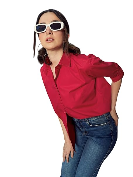SASSAFRAS Women Poplin Oversized Shirt