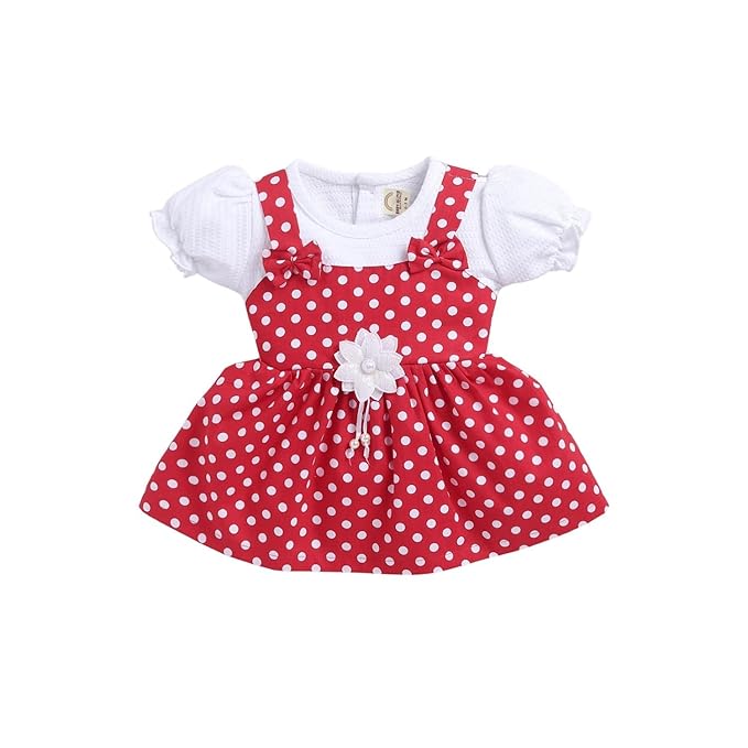 BABY WORLD Girls Frock Cotton – PO1 Red