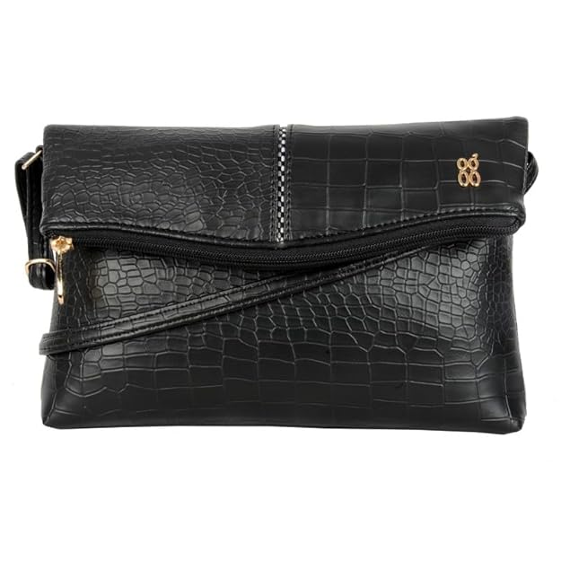 Baggit LXE STENCIL REPTAR BLACK Sling Bag | Vegan Material | Water Resistant | Premium Zipper & Magnetic Closure | Compact & Stylish for Women | Black