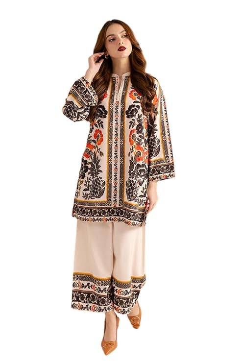 Crally Women’s Multi Digital Print Rayon Cord Set | Stylish Girls Co-ord set | Pakistani Style Cord Set For Women