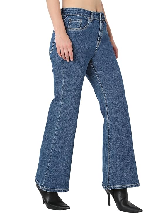 AKA CHIC High Rise Womens Flare Fit Jeans