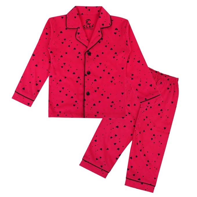 CLAP Kids Cotton Printed Full Sleeves Night Suit