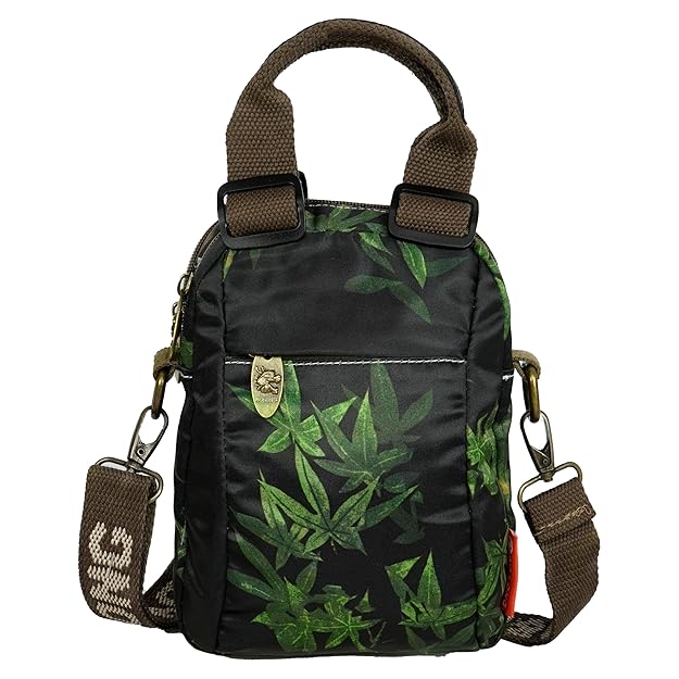 Storite Women’s Green Leaves Lightweight Crossbody Sling Bag for Women