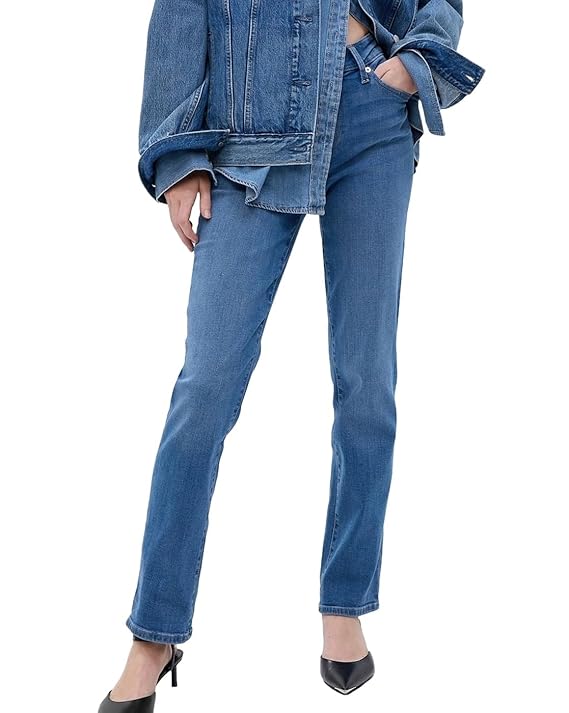 GAP Women’s Straight Fit Mid Rise Mid Washed Jeans