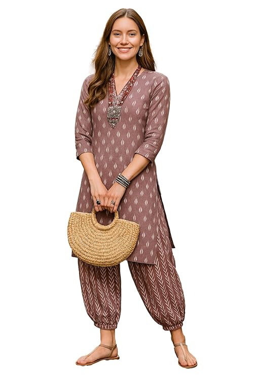 LookMark Women’s Printed Cotton Blend Straight Kurta and Pant Set | Kurta Set for Women | Women Kurta | Women Kurta Sets Kurtis | Women Kurta Pant Set