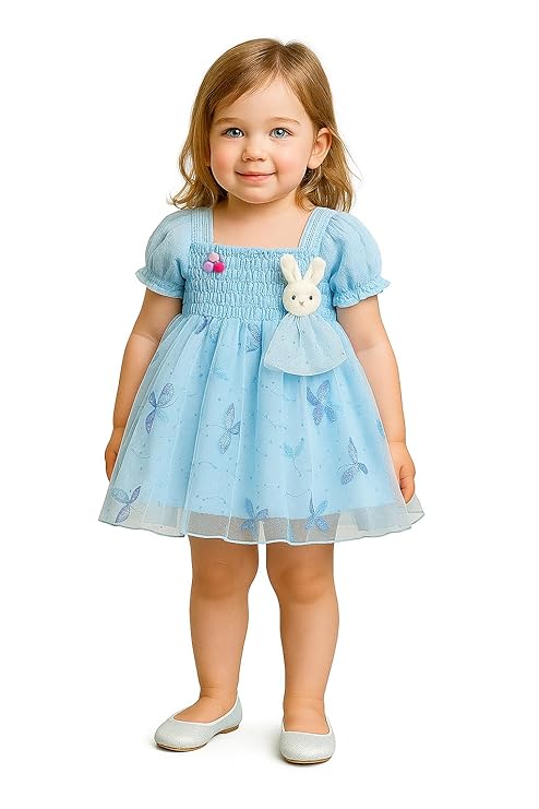 Bold N Elegant Girls Glittery Butterfly Mesh Cocktail Party Mini Tutu Dress Frock for Infant Toddler Baby Girls