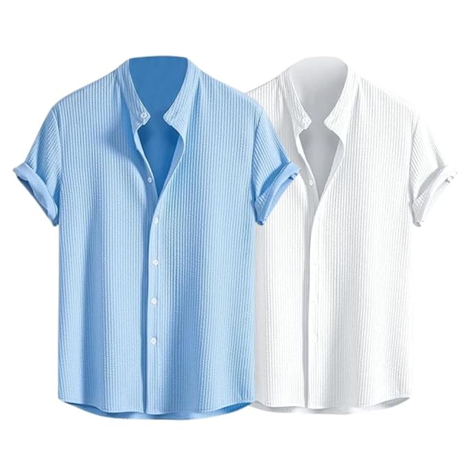 GRECIILOOKS Men’s Polycotton Regular Fit Casual Shirt | Stylish | Printed | Solid | Short Sleeve | Trendy (Available in Plus Size and Combo Pack of 2)