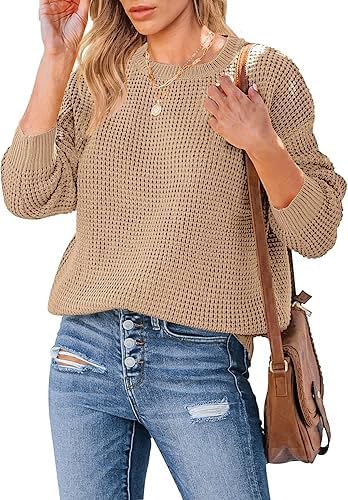 Stylish Knit Woolen Sweater for Women Wool Round Neck Womens Pullover