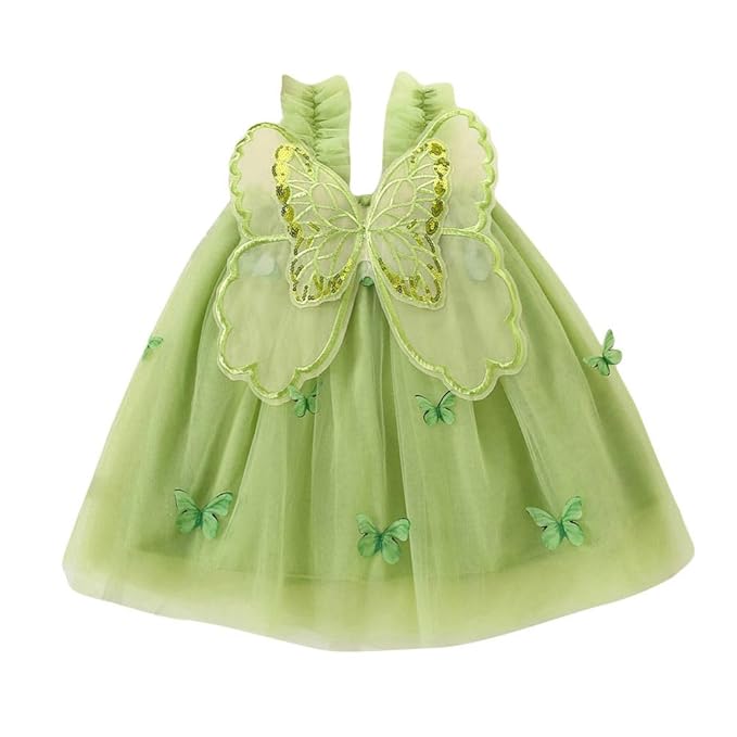 Hopscotch Baby Girls Embellished Print Sleeveless Green Party Dresses