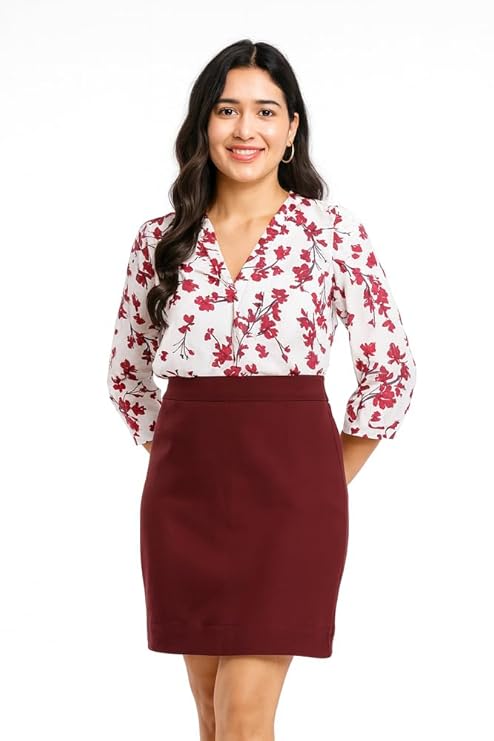 Mirana Stylish Printed V Neck Regular Fit Top for Women