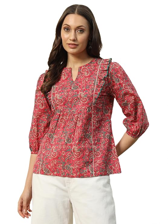 FIORRA Women’s Cotton Regular Fit Top