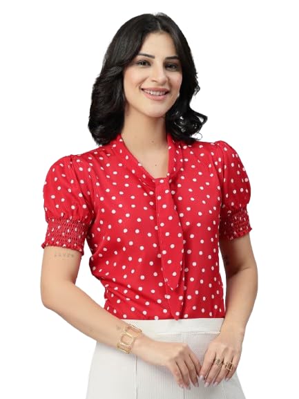 Style Quotient Women Polka dot Tie-up Casual Top