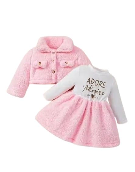 Baby Girls Woolen Frock with Jacket Stylish Party Dress