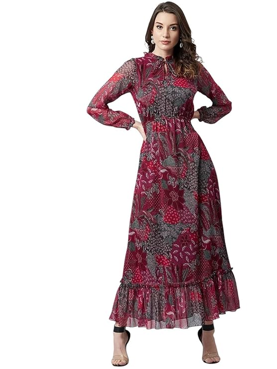 LITZO Dress for Women || Western Dresses for Women || One Piece Maxi Dress (L-64-65)
